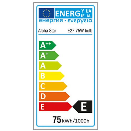 Alpha Star E27 75W Bistra sijalica sa uzarenim vlaknom,A55,CL slika 2
