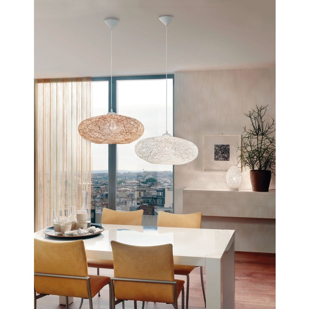 Eglo Campilo visilica - Bijela plastika i bež tekstil, E27 1x60W slika 5