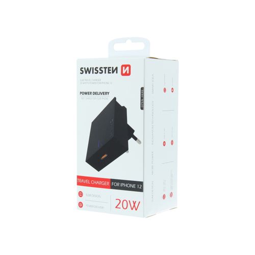 SWISSTEN punjač za AC220, 1xUSB-C, 3A, 20W, crni slika 2