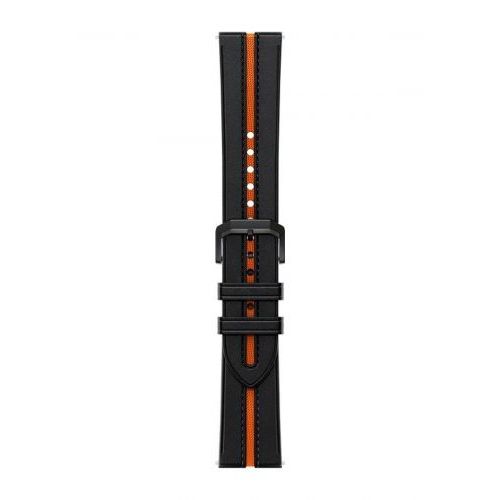 Xiaomi Mi Watch Black Orange Leather Strap slika 1