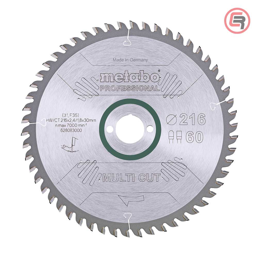 Metabo List Kružne Pile 216 x 2,4 / 1,8 x 30 / Z = 60 Multi Cut Professional - 628083000 slika 1