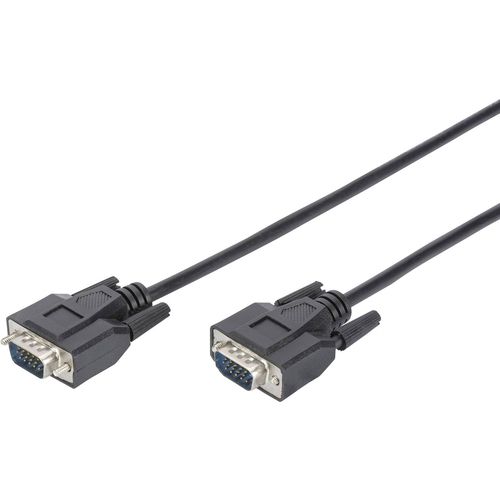 Digitus VGA priključni kabel VGA 15-polni utikač, VGA 15-polni utikač 1.80 m crna DB-310100-018-S okrugli, dvostruko zaštićen VGA kabel slika 3