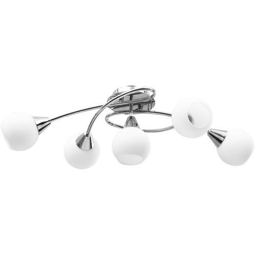 Stropna svjetiljka s keramičkim sjenilima 5 žarulja E14 bijela slika 11
