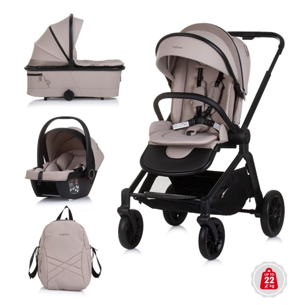 Chipolino Kolica za bebe 3u1 Magnum Kkma02502tr, Tiramisu slika 1