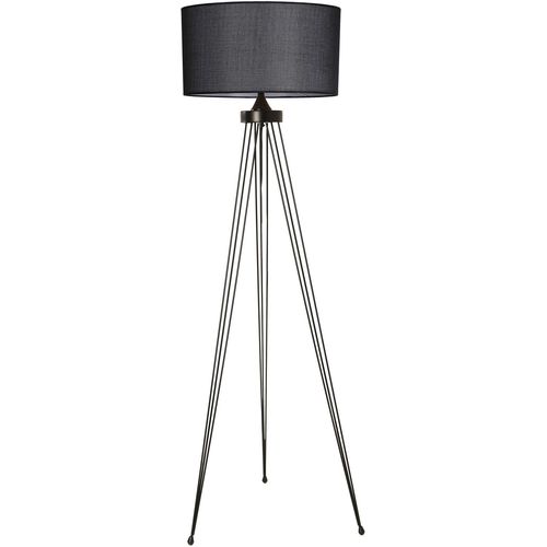 Star Siyah Lambader Silindir Hasır Siyah Abajurlu Black Floor Lamp slika 2