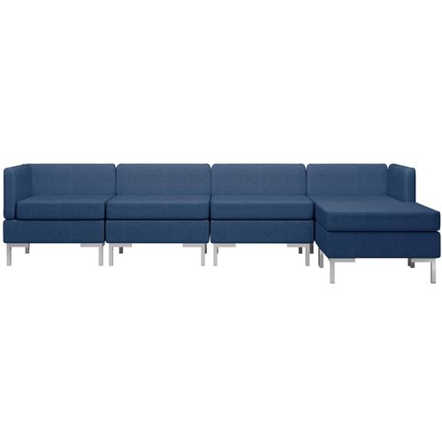 5-dijelni set sofa od tkanine plavi slika 11