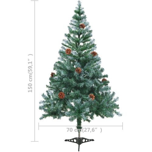 Umjetno zamrznuto Božićno drvce sa šišarkama 150 cm slika 16