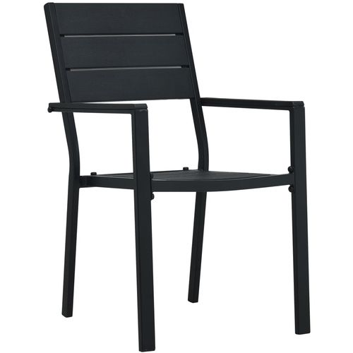 Vrtne stolice 2 kom crne HDPE s izgledom drva slika 29