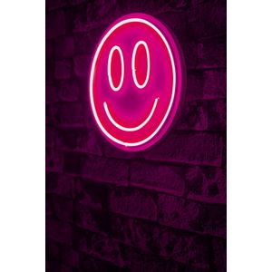 Wallity Ukrasna plastična LED rasvjeta, Smiley - Pink