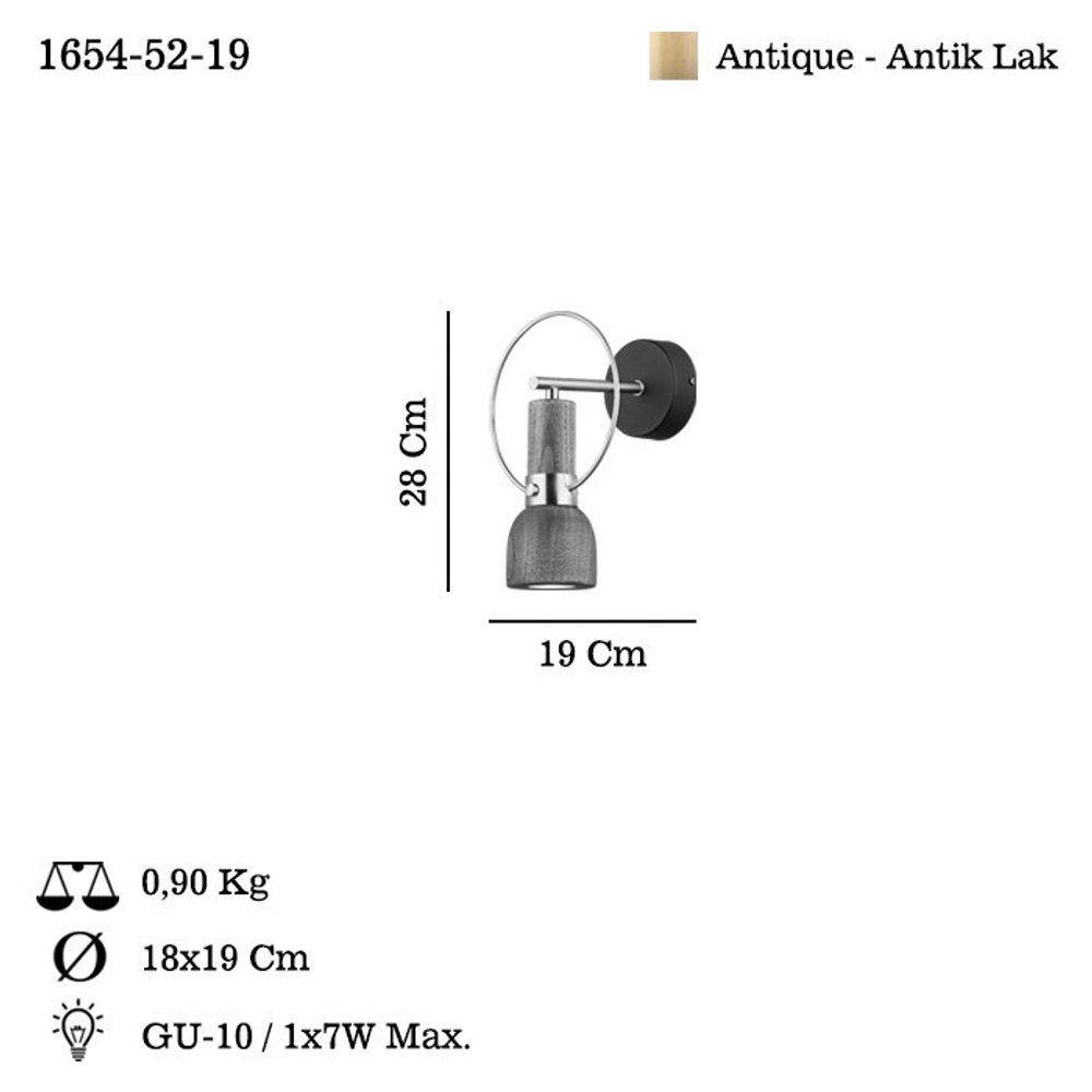 Under - 52-19 Chrome Zidna Lampa slika 3