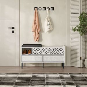 Heaton Shoe Bench - Ancient White White Shoe Cabinet