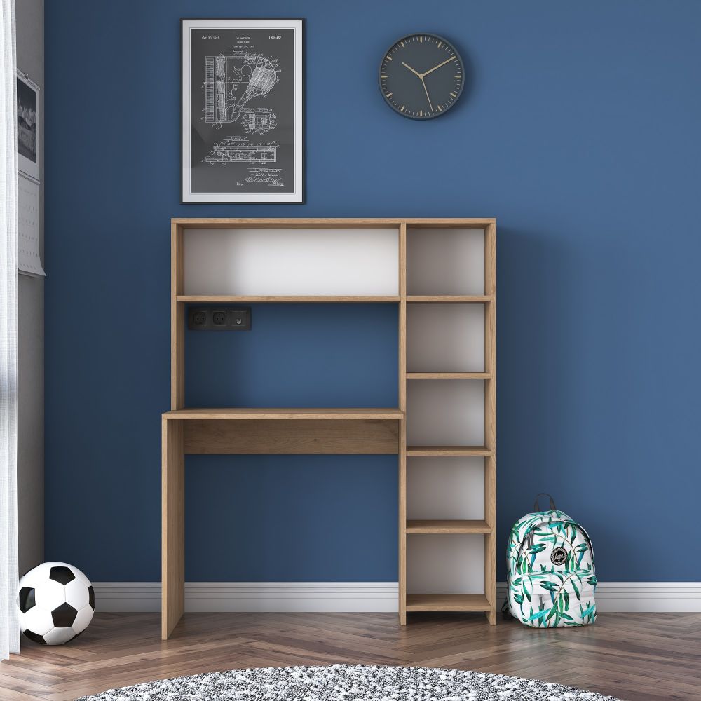 HA104 - 2025 Oak Study Desk - radni sto i polica slika 6