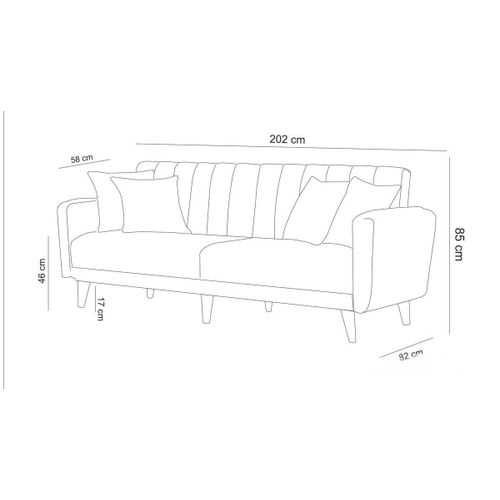 Atelier Del Sofa AQUA-TAKIM1-S 1053 Antracit Sofa-Krevet Set slika 10