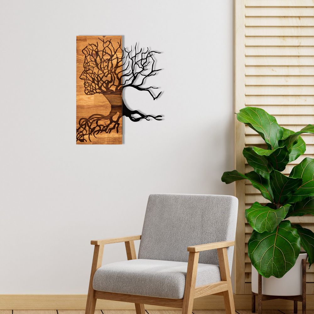 Dekorativni Drveni Zidni Ukras Muaz Black Walnut slika 2
