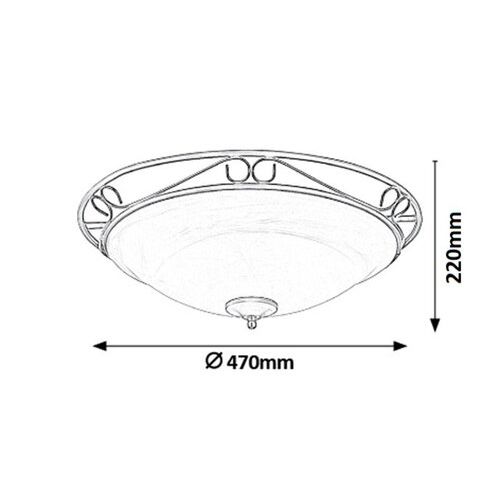 Rabalux Athen plafonjeraD47 E27 3x60W mat crna Klasična rasveta slika 2