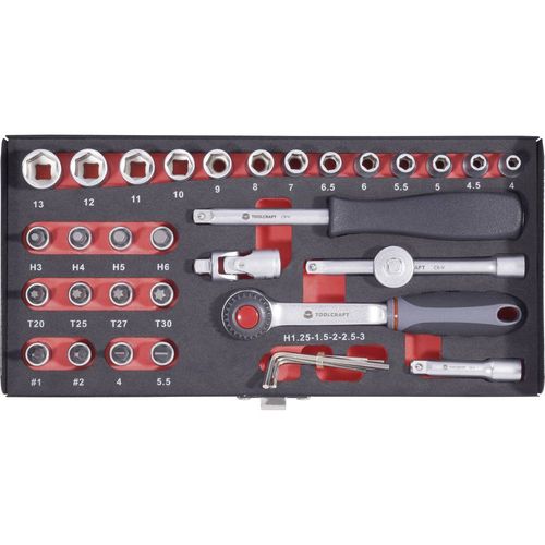 TOOLCRAFT  komplet nasadnih ključeva metrički 1/4'' (6.3 mm) 36-dijelni 826363 slika 1