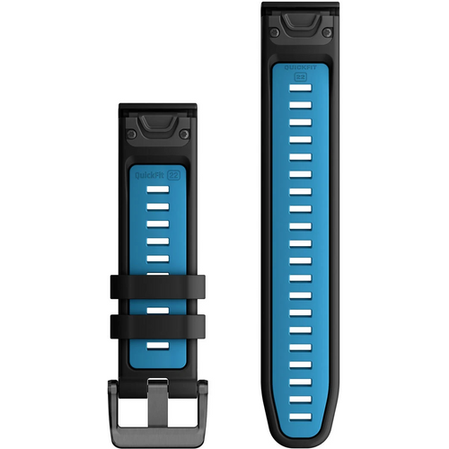 Garmin QuickFit 22 remen za sat, silikon crne prozračne plave boje slika 2