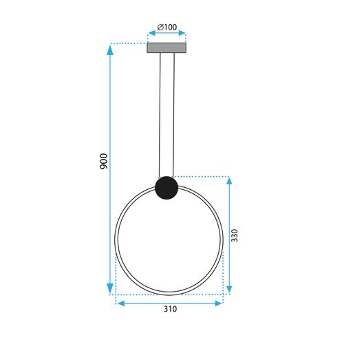 Stropni luster LED APP1392-CP BLACK 30cm slika 9