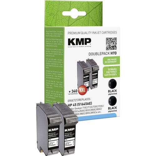 KMP tinta zamijenjen HP 45 kompatibilan 2-dijelno pakiranje crn H7D 0927,4021 slika 3