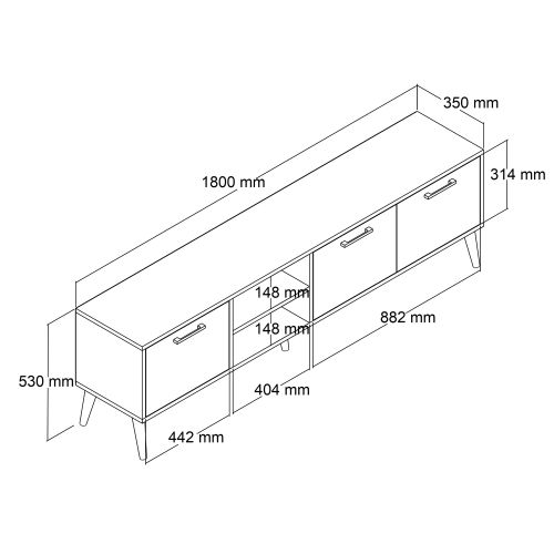 TV komoda Hanah Home Exxen - 1587 od hrastovine slika 5