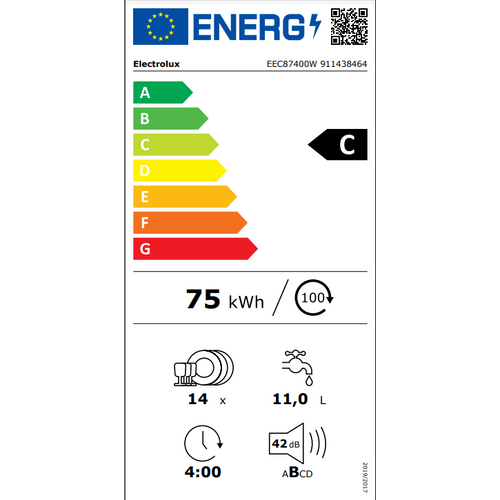 Electrolux 900 ComfortLift ugradbena perilica posuđa EEC87400W slika 13