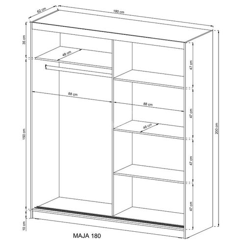 Garderobni ormar MAJA IV 180 bijeli slika 3