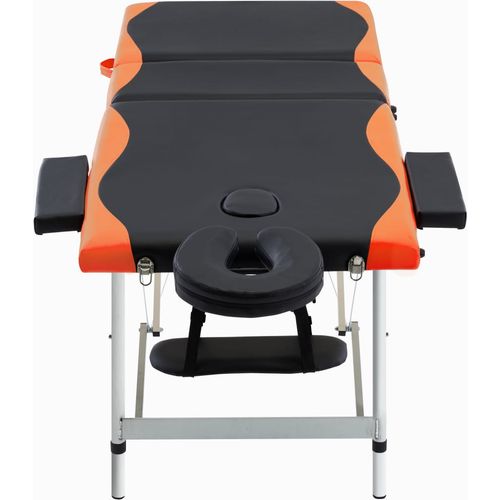 Sklopivi masažni stol s 3 zone aluminijski crno-narančasti slika 2