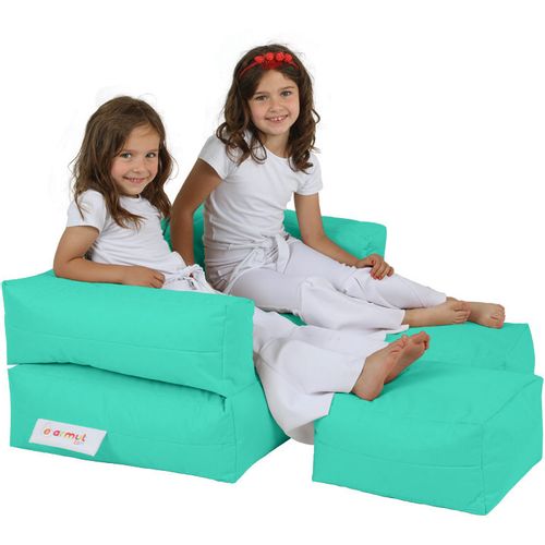 Atelier Del Sofa Vreća za sjedenje, Kids Double Seat Pouf - Turquoise slika 1