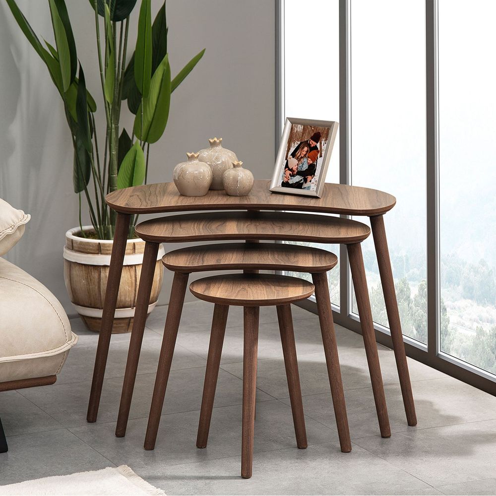 Nesting Table Moon - Set od 4 komada u boji orah slika 2