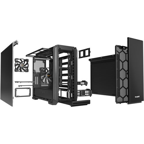 be quiet! BG026 SILENT BASE 601 Black, MB compatibility: E-ATX / ATX / M-ATX / Mini-ITX, Two pre-installed be quiet! Pure Wings 2 140mm fans, Ready for water cooling radiators up to 360mm slika 4