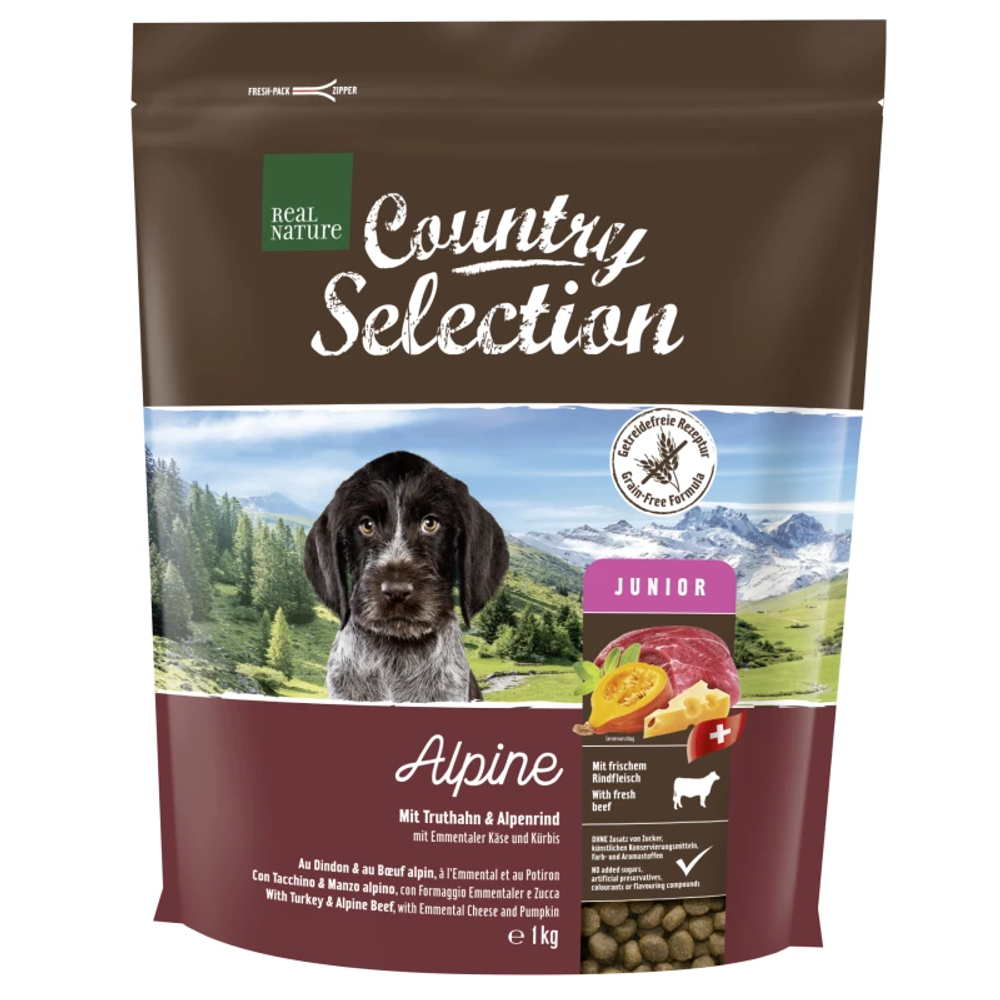 Real Nature Country Alpine Junior puretina, govedina, sir, bundeva 1 kg slika 1