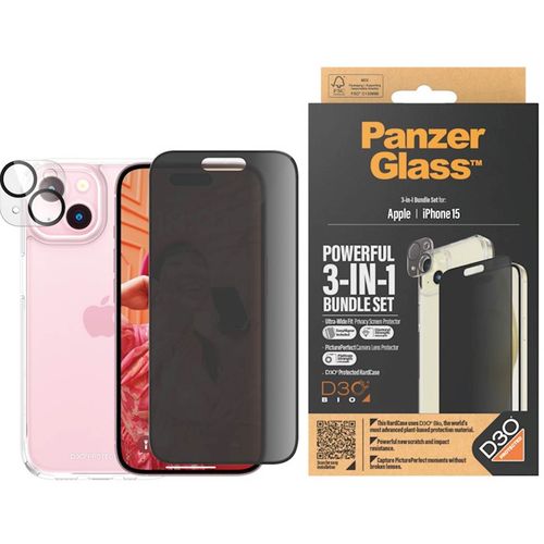 Bundle PanzerGlass iPhone 15 Privacy slika 1