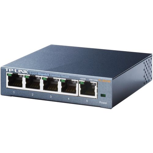 Switch TP-Link TL-SG105, 5-port Metal Gigabit Switch, 5 10/100/1000M RJ45 ports, supports GMP Snooping; IEEE 802.1p QoS; Plug and Play; metal case slika 2