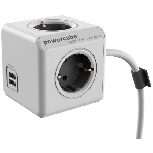 ALLOCACOC PowerCube Ext.USB 4xŠuko+2USB-5V/2.1A, kabl 3m slika 1