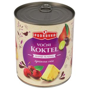 Podravka Kompot Voćni Koktel Manje Sladak Limenka 800 g