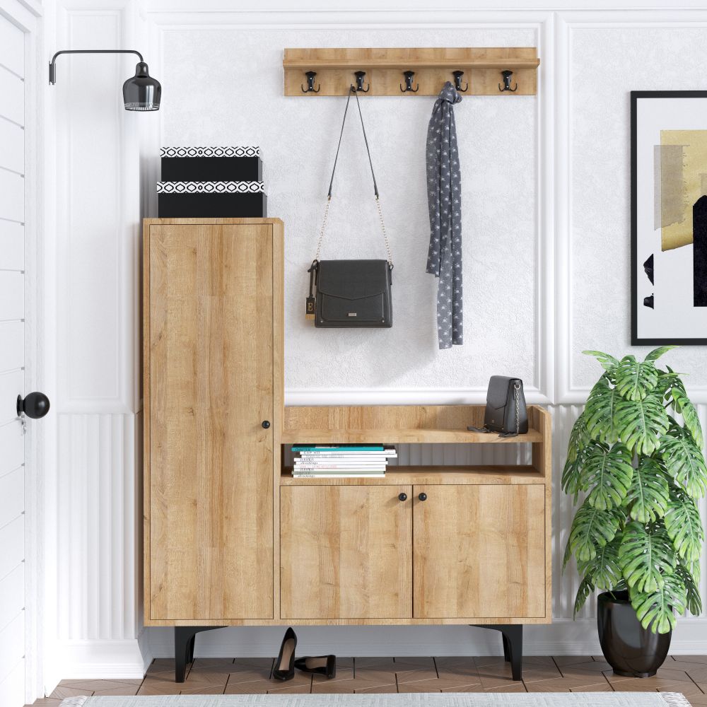 Barney Oak Shoe Cabinet slika 1