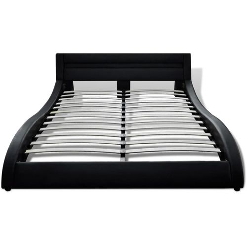 Krevet od umjetne kože sa madracem LED crni 140 x 200 cm slika 39