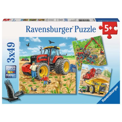 Ravensburger Puzzle strojevi 3x49kom slika 1