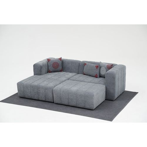 Beyza Mini Left - Grey Grey Corner Sofa slika 5