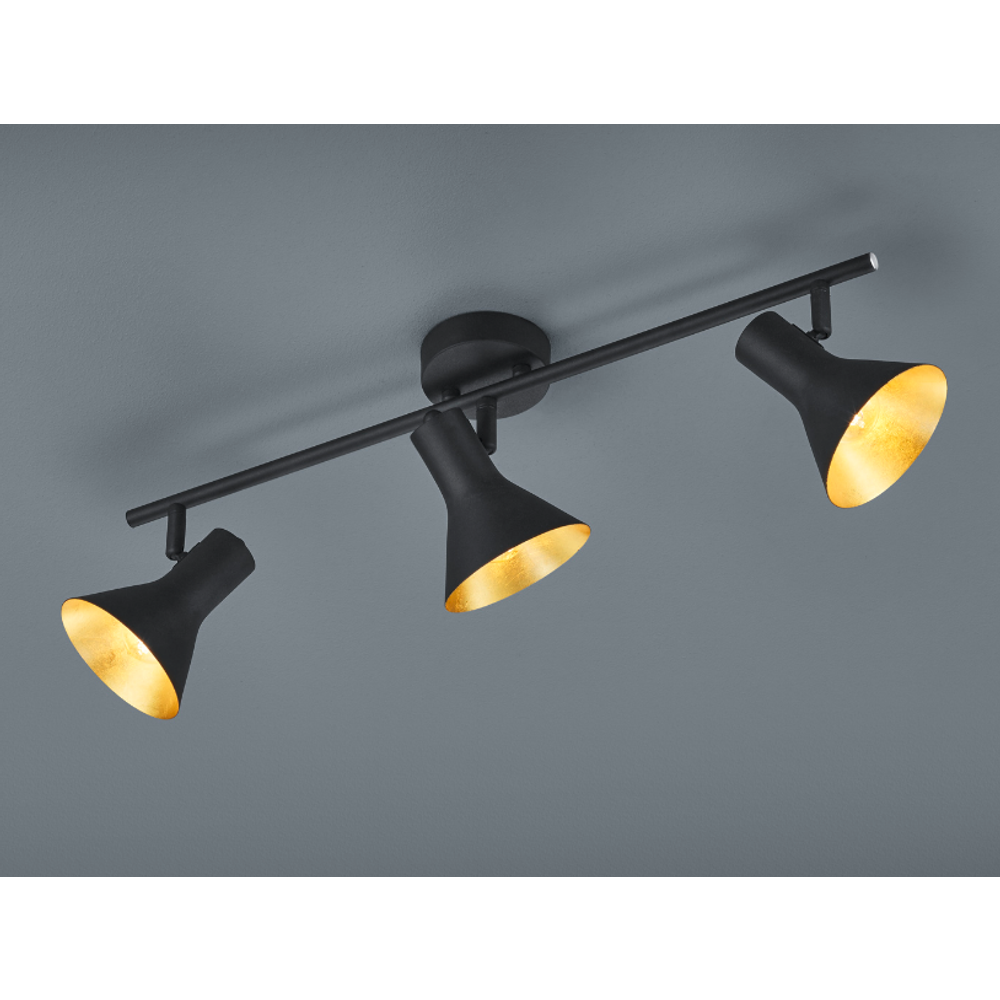 Trio Lighting stropna svjetiljka NINA SPOT 3 – crno-zlatna, 3× E14, 230 V slika 5