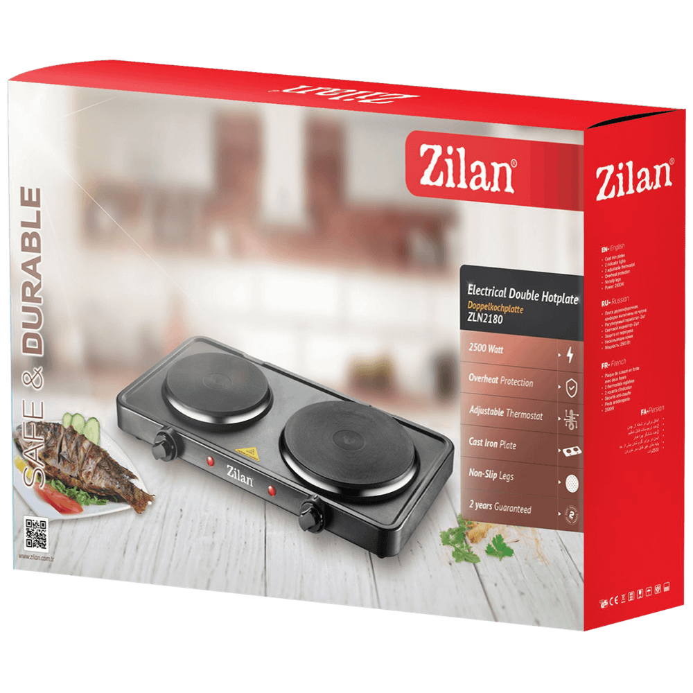 Zilan Električno kuhalo, 2 ploče - 15.5/18.5 cm, 2500 W, crna - ZLN2181 (ZLN2180/BK) slika 2