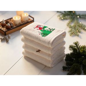 Wash towel set (4 pieces) Christmas Glow colours: Multicolor