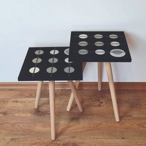 Nesting Sto 2Shp66 - Crni i Bež (2 Komada)