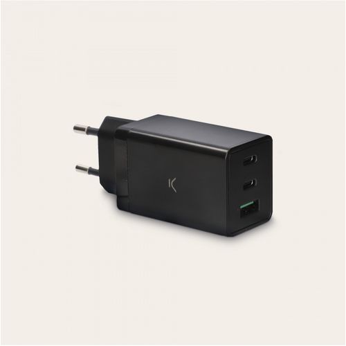 KSIX, GaN2 ultra brzi zidni punjač USB-C 67W PD, 2xUSB-C + 1XUSB-A, crni slika 4