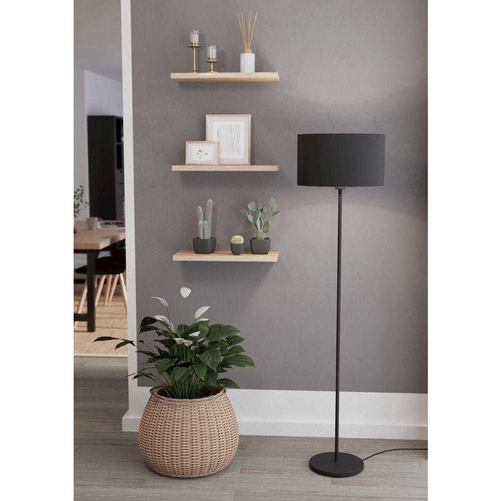 Eglo podna lampa maserlo 1 e27 1x40w crno/crno v:1515mm o380mm slika 2