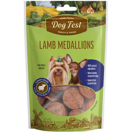 Dog Fest Lamb Medallions, Small breed, poslastica za pse malih pasmina s janjetinom, 55 g slika 1