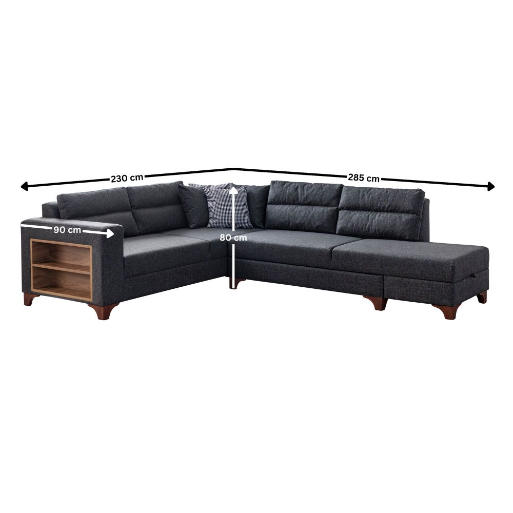 Ugaona Sofa Tloft lijevi - boja: antracit slika 11