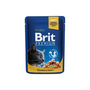 Brit Premium Cat Adult s lososom i pastrvom u umaku, 100 g