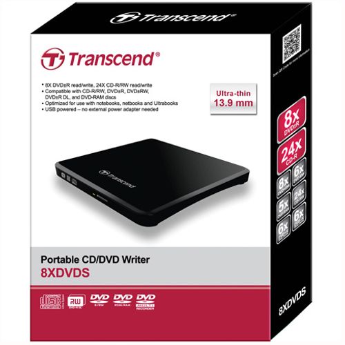 Transcend TS8XDVDS-K DVD±R External Ultra Slim 8X, Dual Layer, Retail, USB powered, Black slika 4