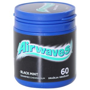 Airwaves bočica žvakaće gume black mint 84g